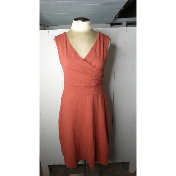 Patagonia Dresses & Skirts - Patagonia Women's M Rust Orange Organic Cotton Dress Faux Wrap Sleeveless